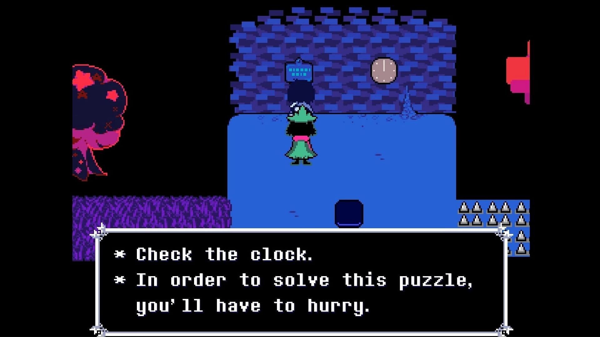 Hint for completing the puzzle in Deltarune Chapter 1 (Image via Toby Fox)